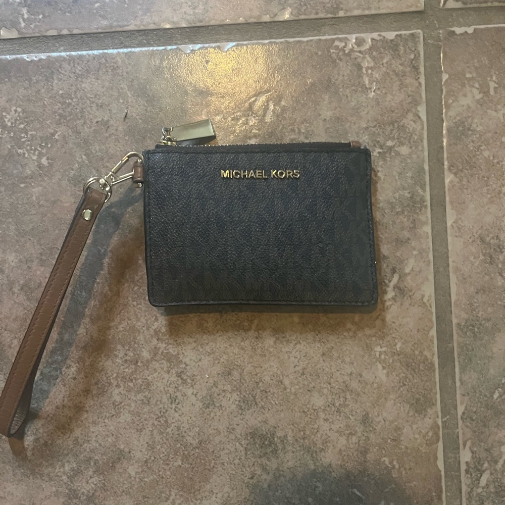 Michael Kors Black and Brown Wristlet